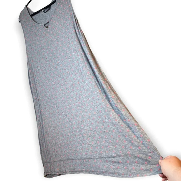 ti Voglio Grey &  Pink Stars Sleeveless Night Dress - Picture 3 of 11